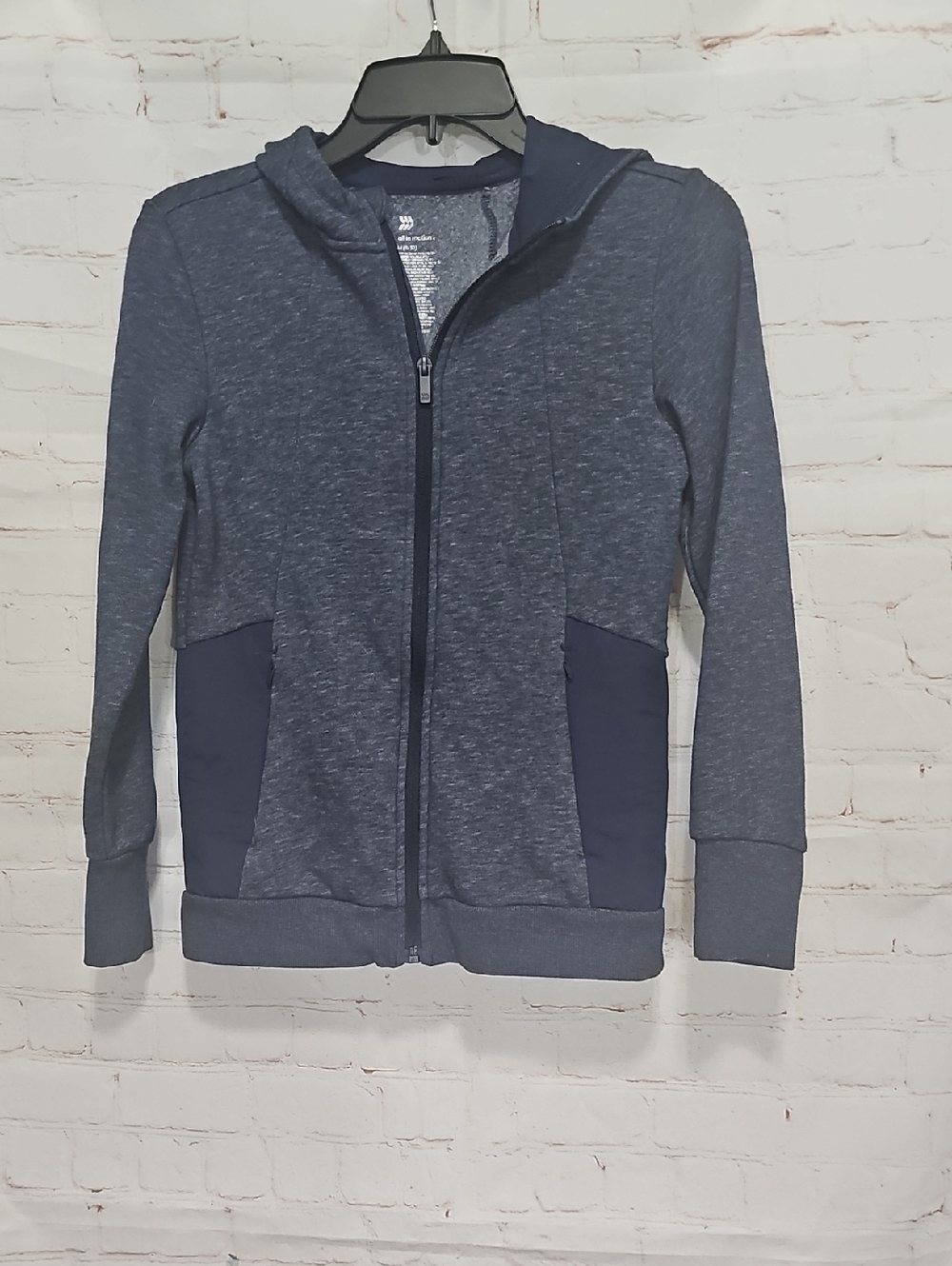 all in motion Heathered Navy Gray Active Zip Hoodie